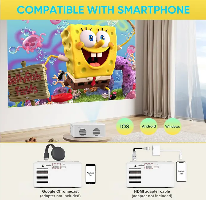 Screenshot 2025-09-23 at 19-40-51 Amazon.com PURSHE Mini proyector Bluetooth Full HD 1080P compatible con proyector de películas portátil para exteriores para iOS Android Windows compatible con TV Stick_HDMI_Smartphone_PS4_[...].webp