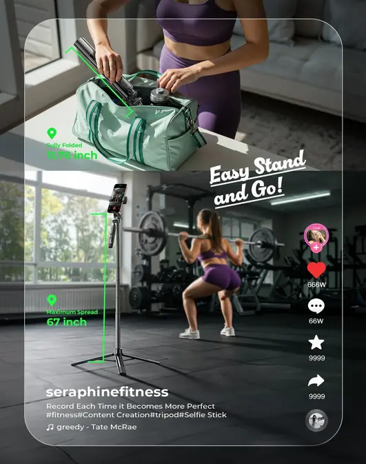 Screenshot 2025-09-23 at 21-21-28 Amazon.com LISEN Trípode para selfie stick de 67 pulgadas para iPhone 16 creación de contenido todo en uno rotación de 360 grados trípode con control remoto para vlogging_TikTok_Photo para [...].webp