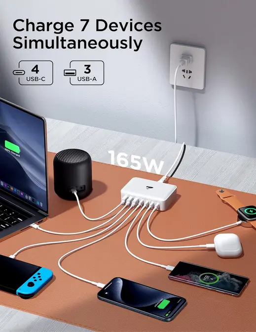Screenshot 2025-09-23 at 23-34-30 Amazon.com Aione Estación de carga concentrador de carga GaN de 7 puertos de 165 W con cable de 5 pies para múltiples dispositivos estación de carga rápida multiUSB en el escritorio para iP[...].webp