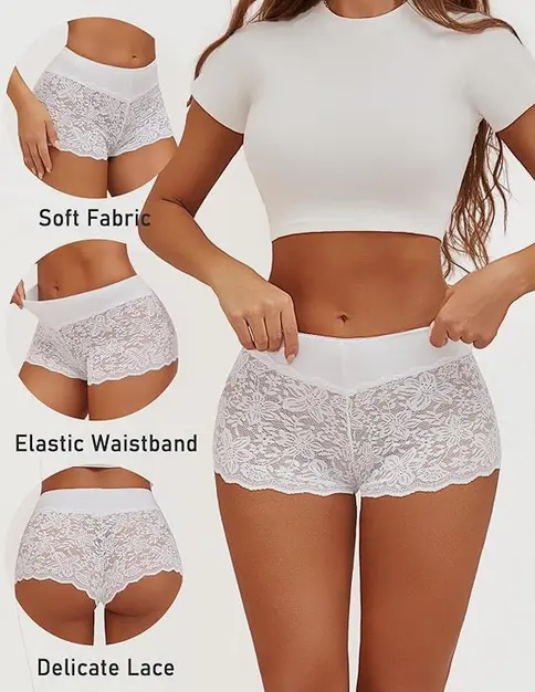 Screenshot 2025-10-23 at 10-23-59 Amazon.com ALL OF SHE Ropa interior de encaje para mujer pantalones cortos transpirables de algodón elástico con cintura para mujer paquete de 5 A-multicolor (paquete de 5) M Ropa Zapatos y[...].webp