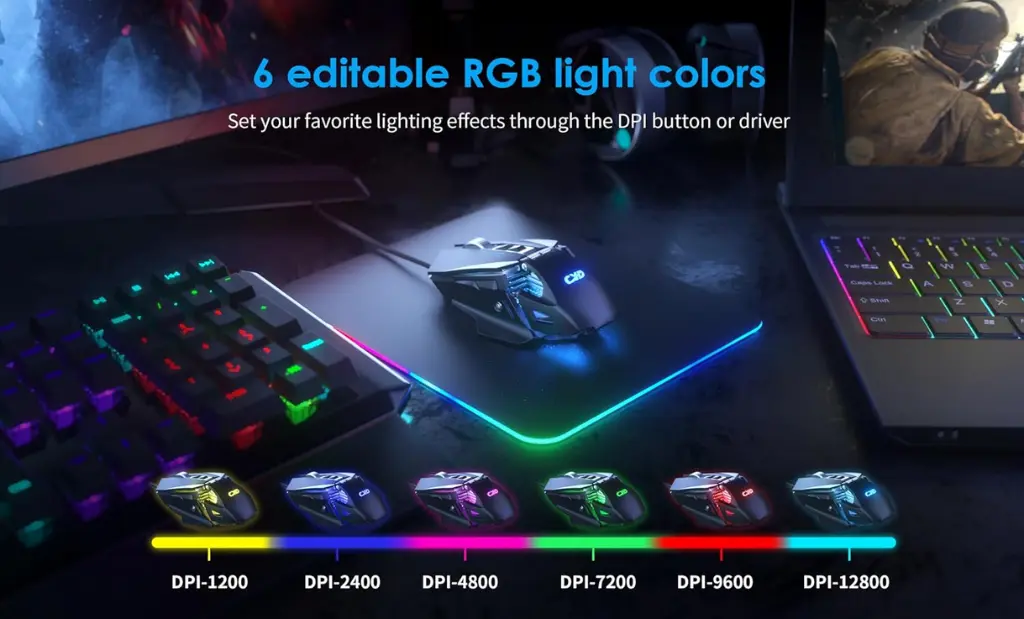 Screenshot 2025-10-23 at 11-35-54 Amazon.com Ratón para juegos con cable C300 mouse con cable con retroiluminación RGB para computadora pesos ajustables 12800 DPI ajustables y 7 botones programables ratones para juegos de P[...].webp