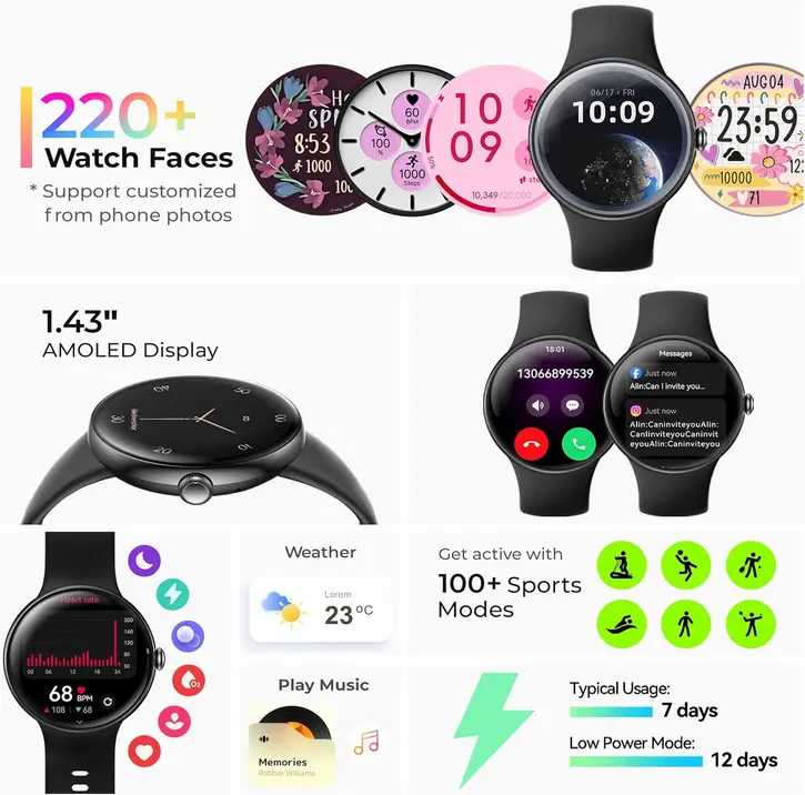 Screenshot 2025-07-10 at 17-52-11 Amazon.com Reloj inteligente para mujeres y hombres pantalla AMOLED de 1.43 pulgadas rastreador de salud sueño estrés fitness llamadas Bluetooth batería de 7 días más de 220 caras de reloj [...].webp