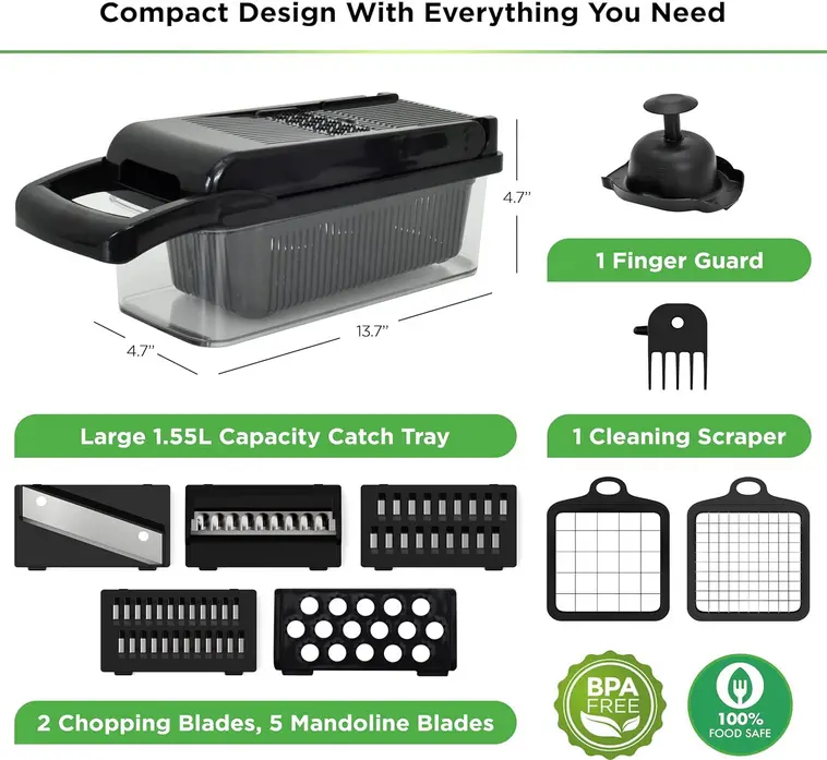 Screenshot 2025-10-23 at 16-00-40 Amazon.com PrepNaturals Picador de verduras con recipiente picador de verduras picador de alimentos y picador de cebolla - Cortador de mandolina para cocina (8 en 1 negro) Hogar y Cocina.webp