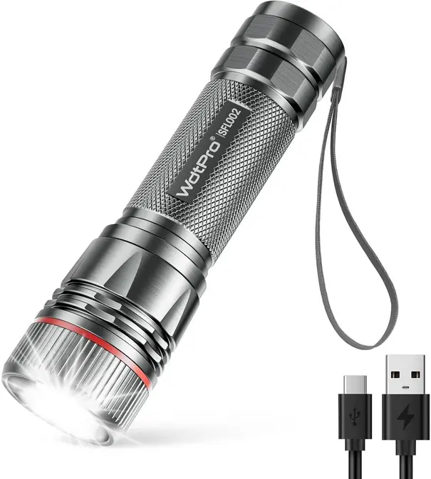 🔦 Linterna Recargable WdtPro – Súper Brillante, Compacta y Resistente