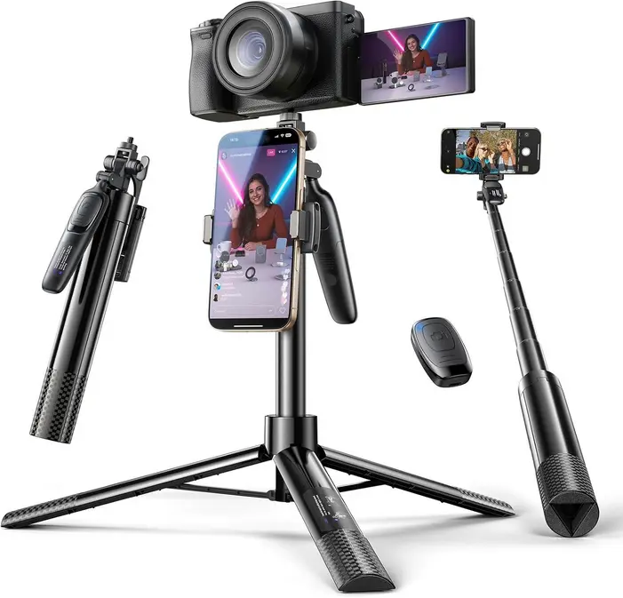 🎥 Trípode Extensible LISEN – 170 cm, con Control Remoto y Rotación 360°