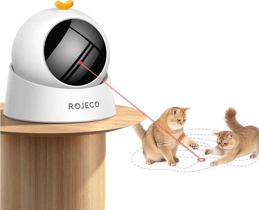🐱 Láser Automático– Diversión Interminable con Movimiento 360°, Base Magnética y 3 Velocidades