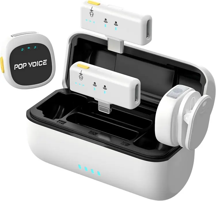 🎙️ Mini Micrófono Inalámbrico con Cancelación de Ruido – 40 h de Batería y Clip Magnético