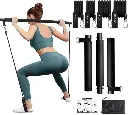 🏋️‍♀️ Kit de Barra de Pilates con Bandas de Resistencia – Entrenamiento Completo en Casa