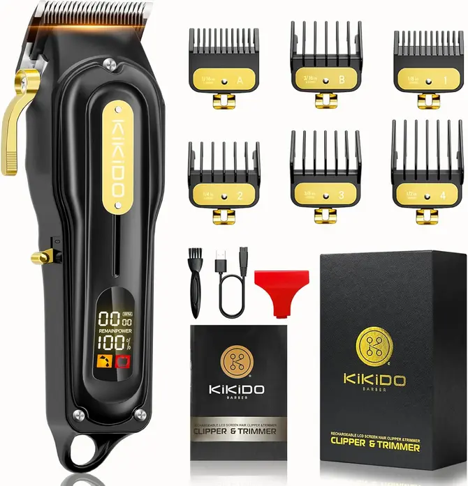 💇‍♂️ Recortadora de cabello Profesional Inalámbrico – Pantalla LED y 6 Peines de Corte