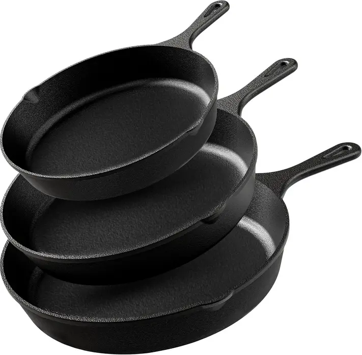 🍳 Set de Sartenes de Hierro Fundido – 3 Piezas (15 cm, 20 cm y 25 cm)