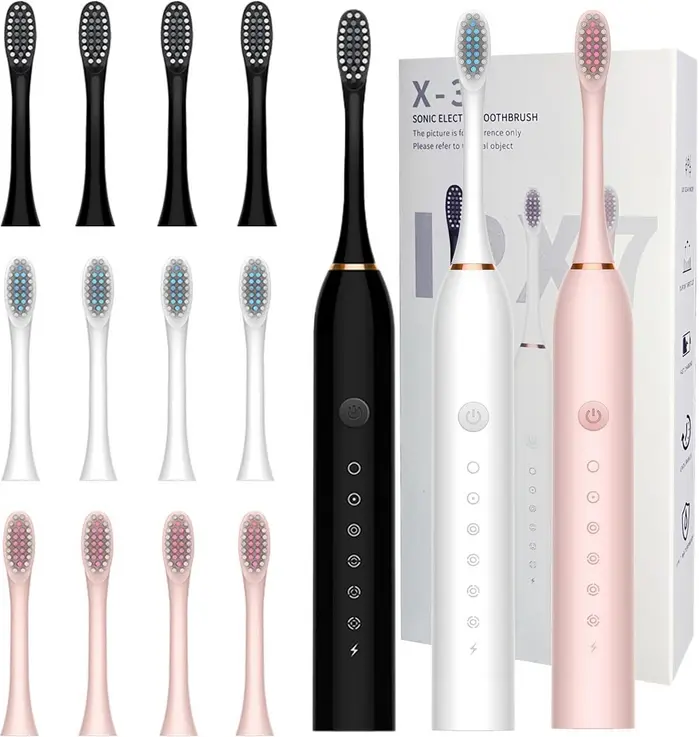 🪥 Cepillo de Dientes Eléctrico Recargable con 6 Modos y Cabezales Intercambiables