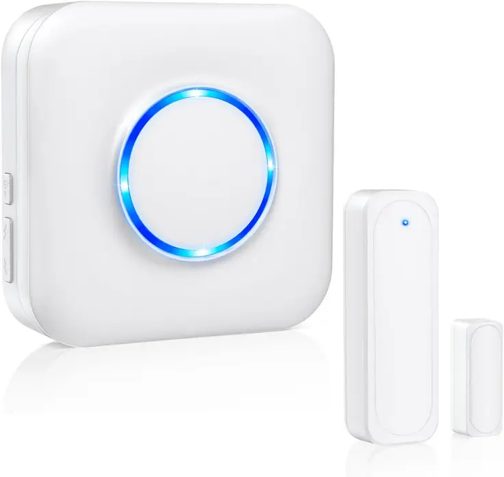 🔔 Sensor de Puerta Inalambrico– 58 Tonos, Luz LED y Alcance de 100 m
