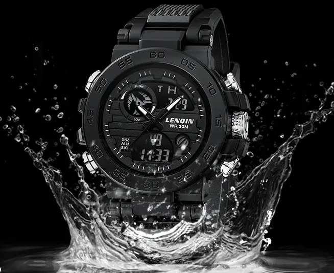 LN LENQIN Reloj Militar Digital – Resistencia táctica, estilo imponente