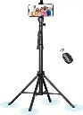 Trípode selfie  62", ligero y plegable con patas estables, control remoto Bluetooth