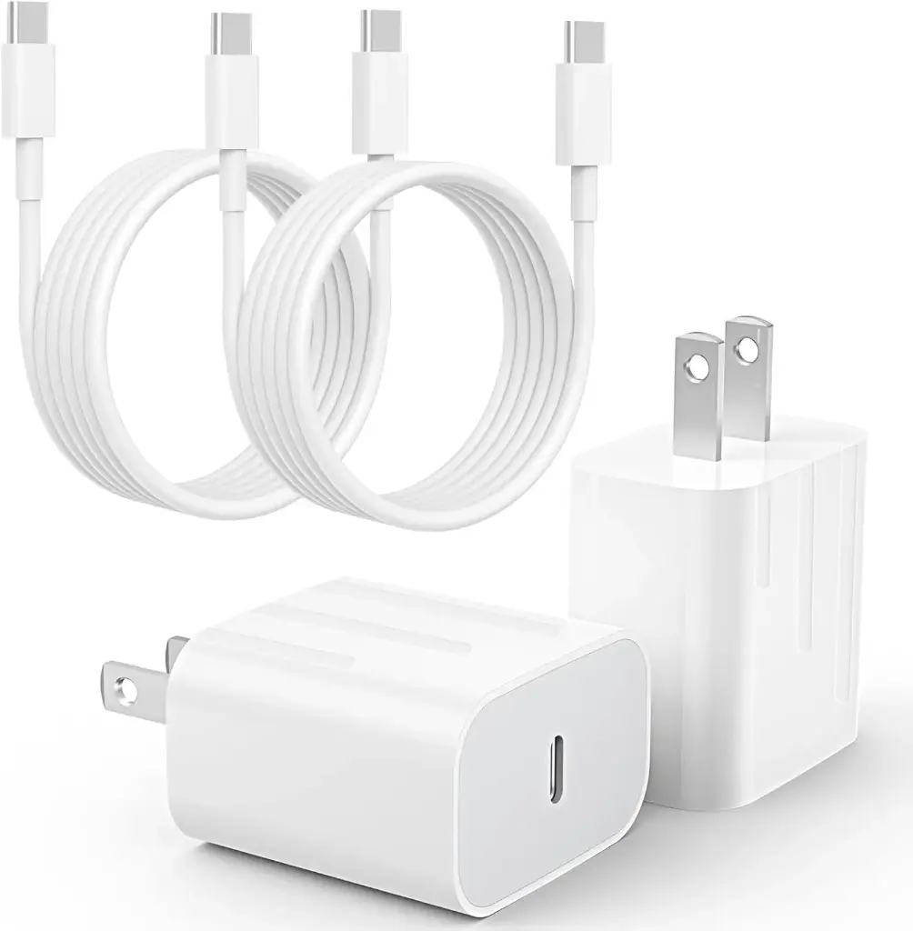 Cargador rápido| USB-C de 20 W + compatible con iPhone y Android