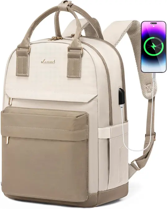 Mochila LOVEOOK para Laptop 15.6" – con Puerto USB y Compartimentos Ocultos, Impermeable.