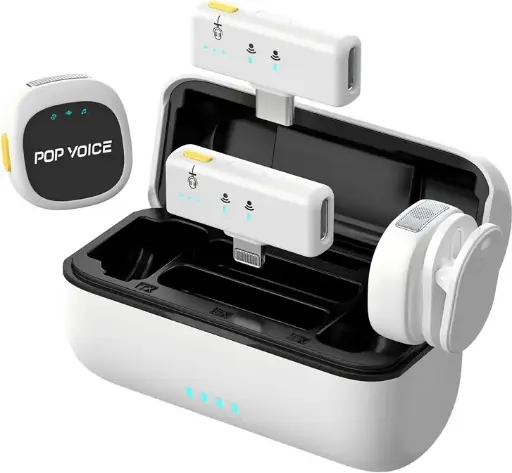 [D07] 🎤 Mini Micrófono Inalámbrico, Cancelación de Ruido y 40 h de Grabación