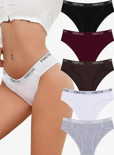 👙 Pack x5 Panties de Algodón Talla S – Tiro Medio, Transpirables, Sexy y Cómodos con Cintura Elástica
