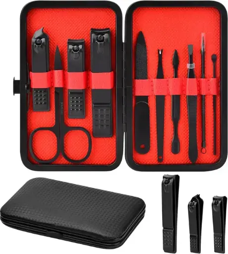 Kit de Manicure Profesional – 10 Piezas en Estuche Negro