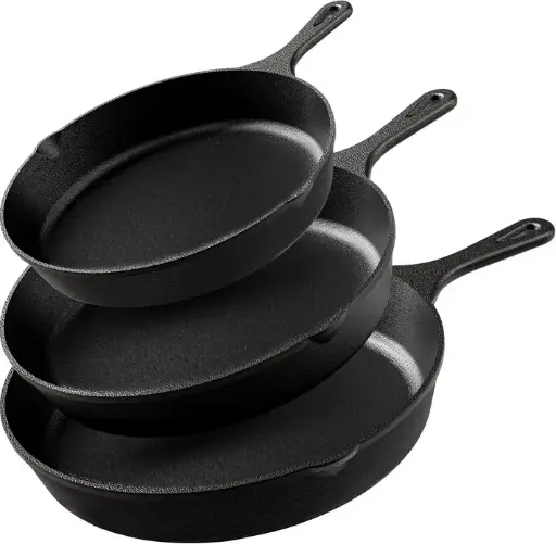 🍳 Set de Sartenes de Hierro Fundido – 3 Piezas (15 cm, 20 cm y 25 cm)