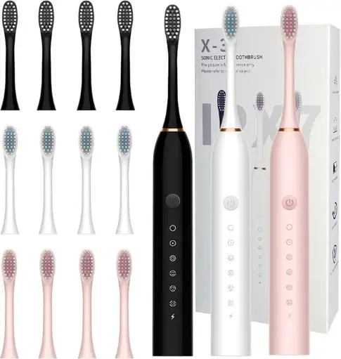 🪥 Cepillo de Dientes Eléctrico Recargable con 6 Modos y Cabezales Intercambiables