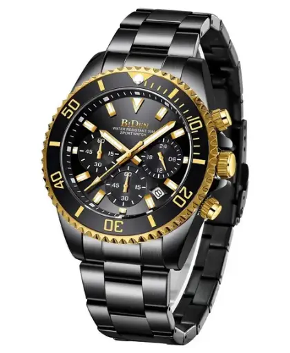 [0163] BIDEN - Reloj Ejecutivo Negro & Dorado