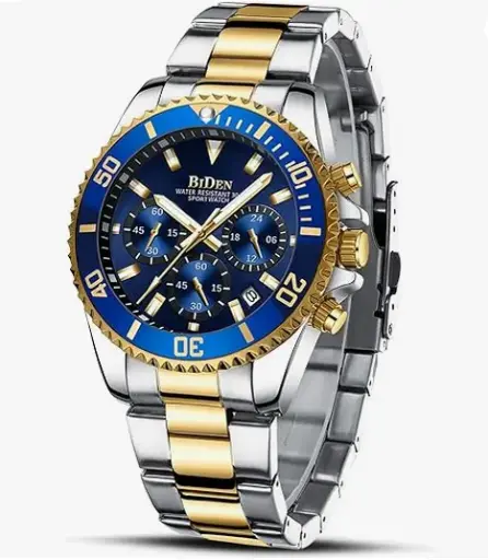 [0163-1] BIDEN - Reloj Ejecutivo Dorado & Azul