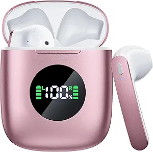 [N7-DSH-1] Auriculares Bluetooth con pantalla LED – (Rosado)